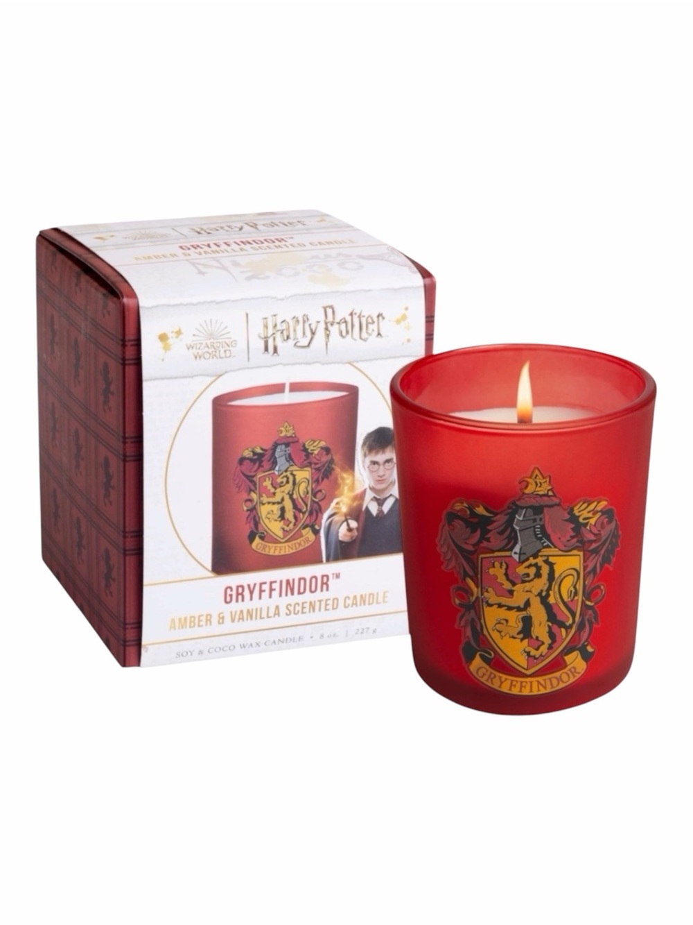 HARRY POTTER GRYFFINDOR AMBER & VANILLA SCENTED SOY & COCO WAX CANDLE - BNIB